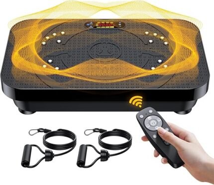 Vibration Plate Exercise Machine, OVANZA Whole Body Vibration Plate for Lymphatic Drainage, Burns Fat, Helps Toning, Weight Loss Shaping Wellness for Home Training Equipment